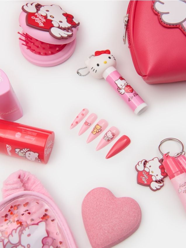 Sinsay - Unghii false în formă de migdale Hello Kitty - roz