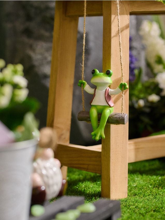 Sinsay - Decorațiune de grădină suspendată în formă de broască pe leagăn - verde-pal