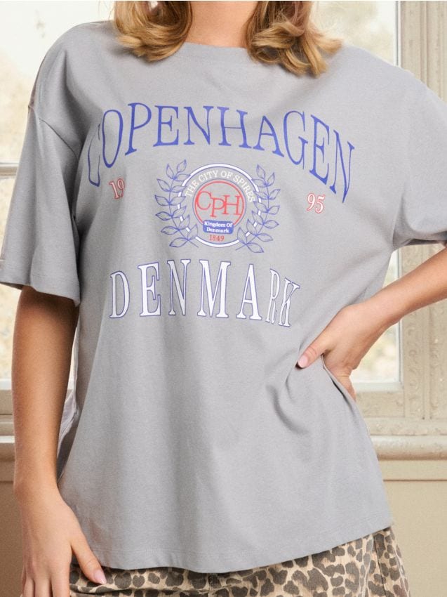 Sinsay - Tricou cu mânecă scurtă - gri deschis