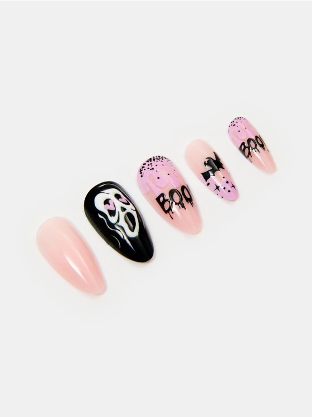 Sinsay - Unghii false cu motiv de Halloween 24 pack - lavand