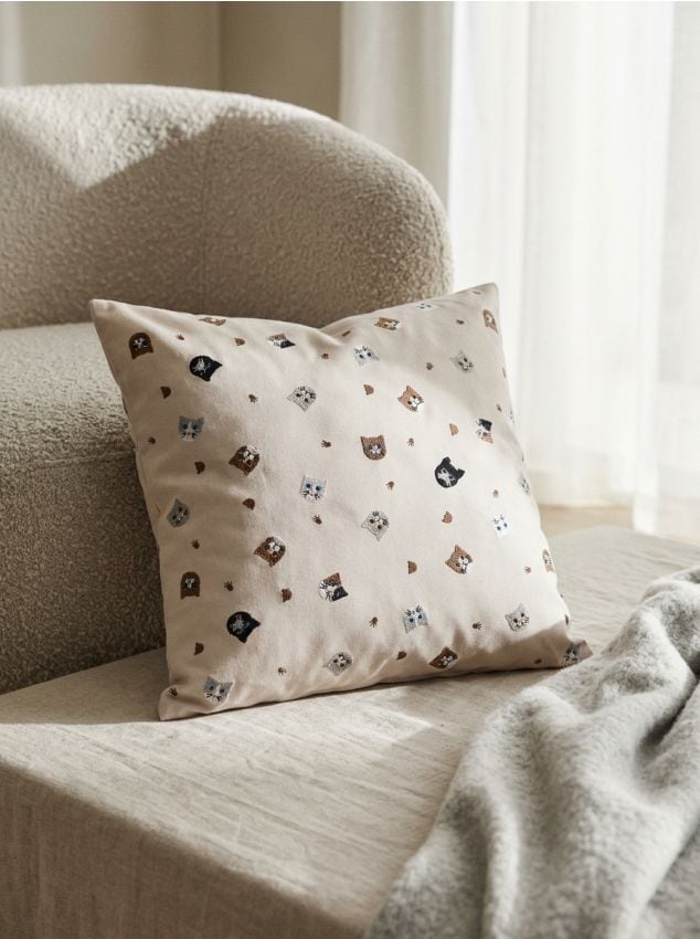 Sinsay - Perna cu broderie decorativă - bej