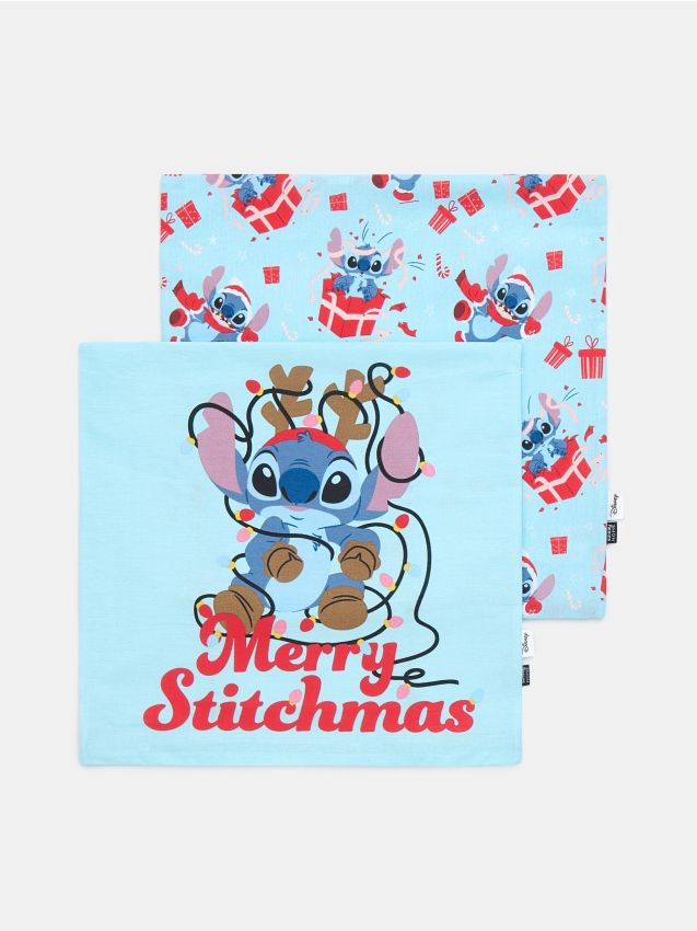 Sinsay - Set de fețe de pernă cu motiv de Crăciun Stitch - albastru-pal