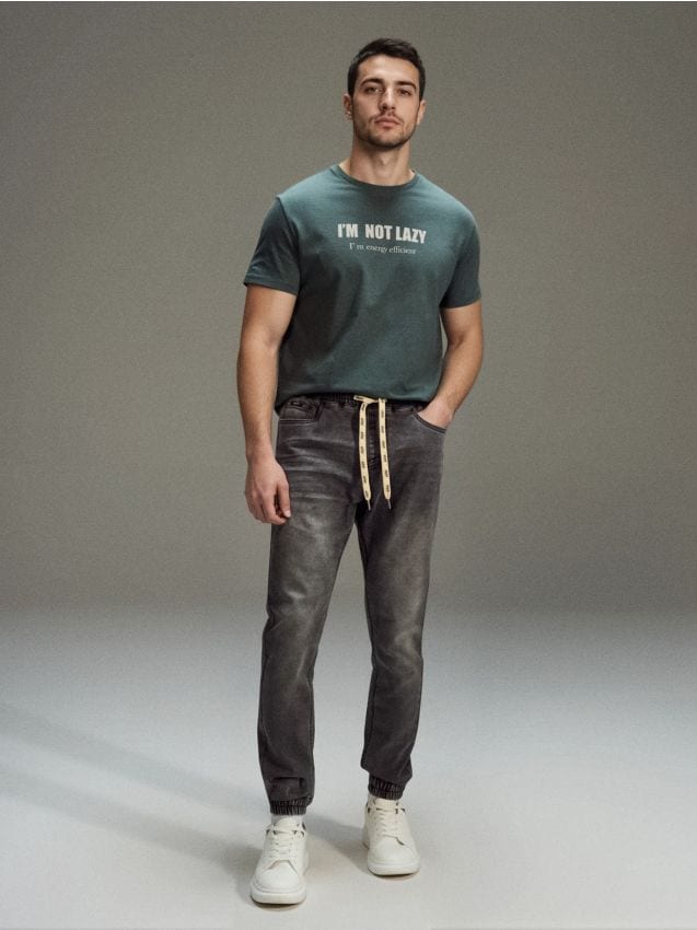 Sinsay - Spodnie jogger slim fit - szary