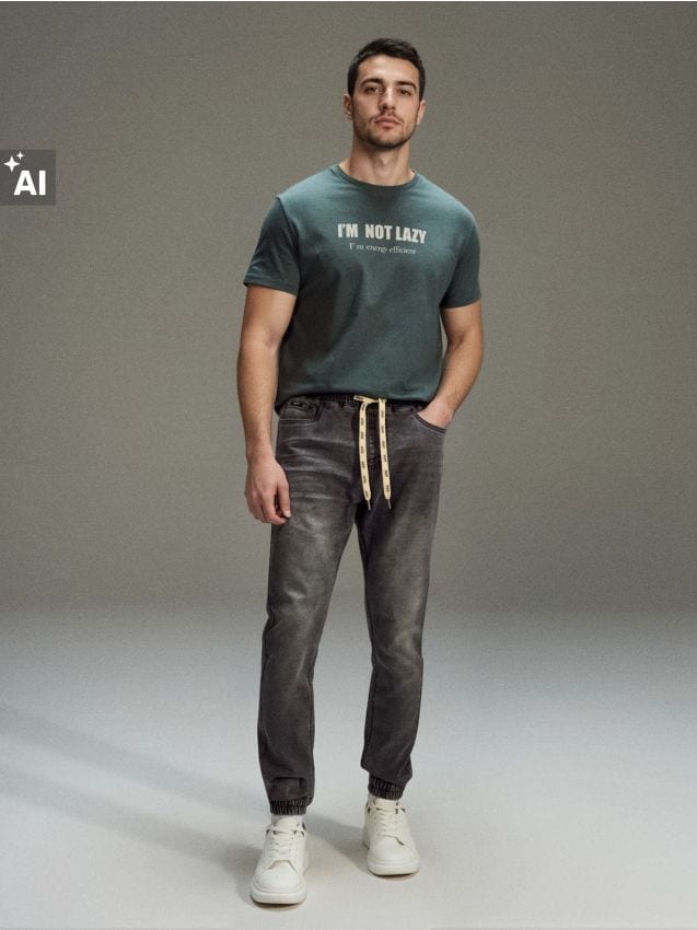 Sinsay - Pantaloni jogger slim fit - gri