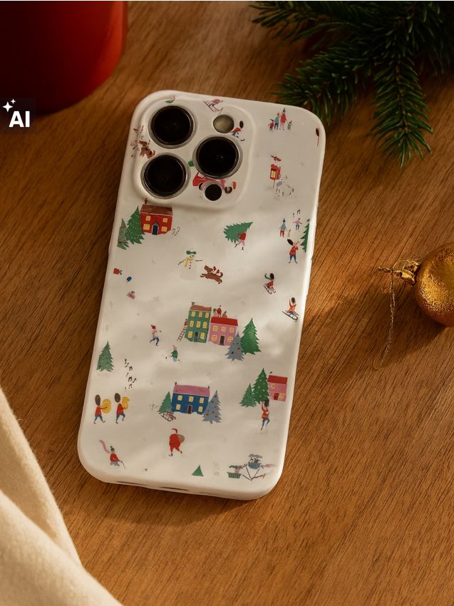 Sinsay - Husă cu tematică de iarnă pentru iPhone 13/14, 15, 15 Pro, 16 Pro - multicolor