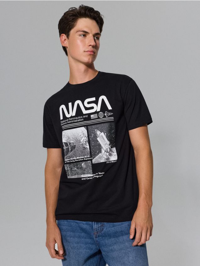 Sinsay - Pamučna majica s printom NASA