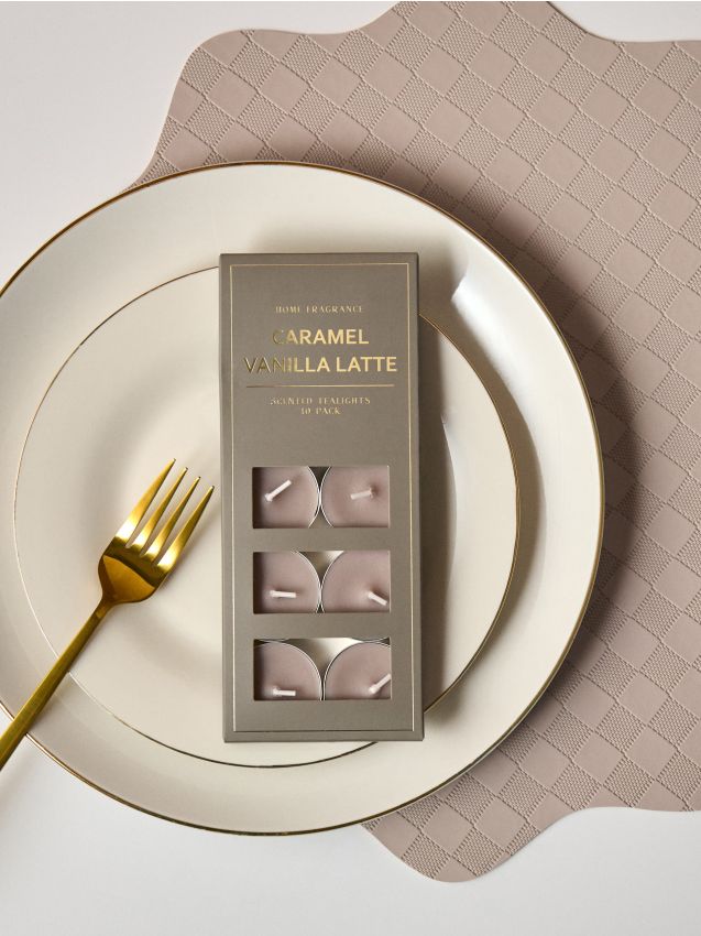 Sinsay - Lumânări tip tealight 10 pack Carmel Vanilla Latte - bej