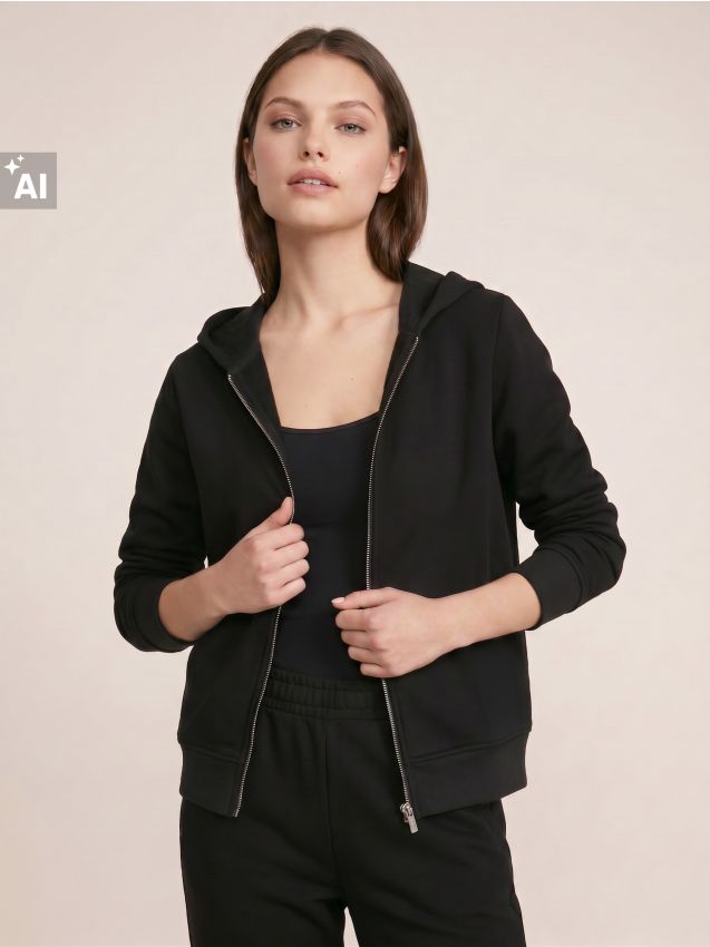 Lukuga dressipluus kapuutsiga, viskoosiseguga, soft touch