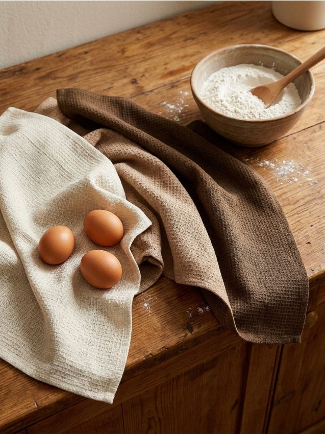 Sinsay - Prosoape de bucătărie, 3 bucăți - crem