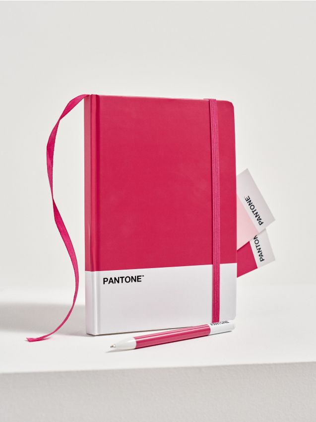 Sinsay - Set: carnet și stilou/pix Pantone - roz-fuchsia