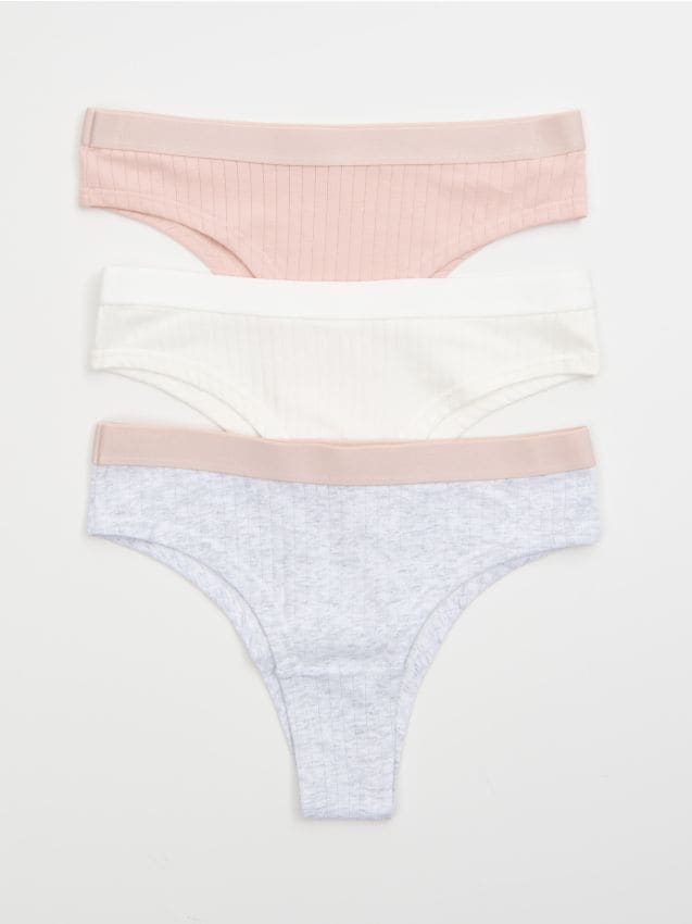 Sinsay - Bawełniane majtki brazilian 3 pack - wielobarwny