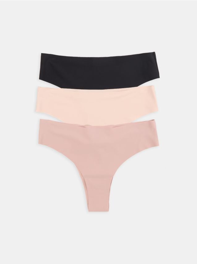 Sinsay - Majtki brazylijskie bezszwowe 3 pack - wielobarwny