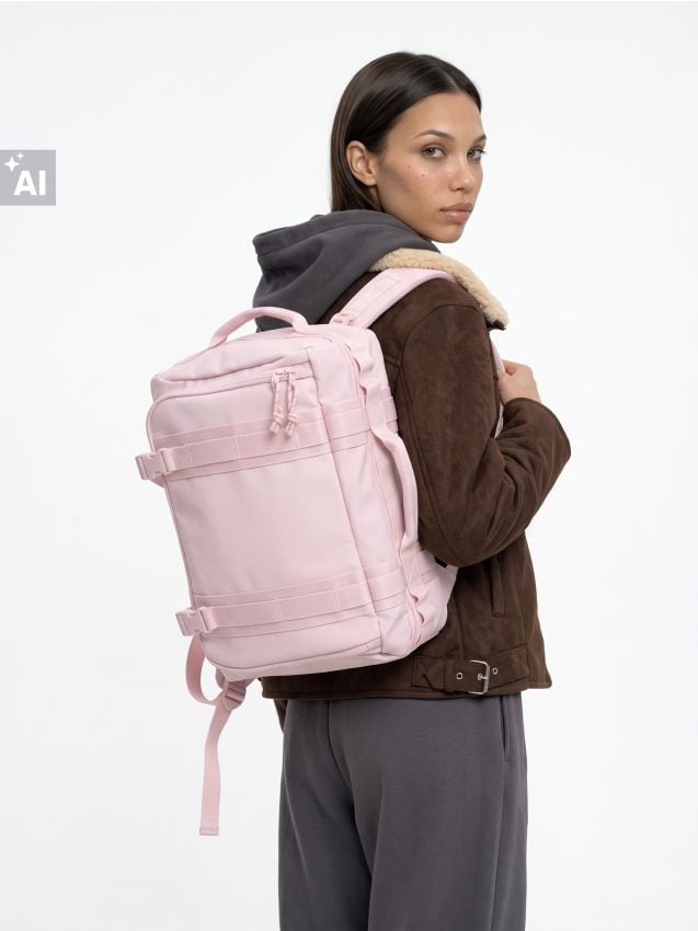 Sinsay - Rucsac cu bretele cu cataramă - roz-pastel