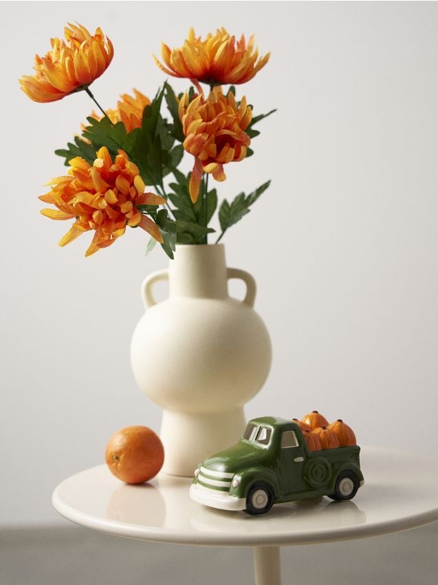 Lampada da tavolo in ceramica LED con tema autunnale - verde