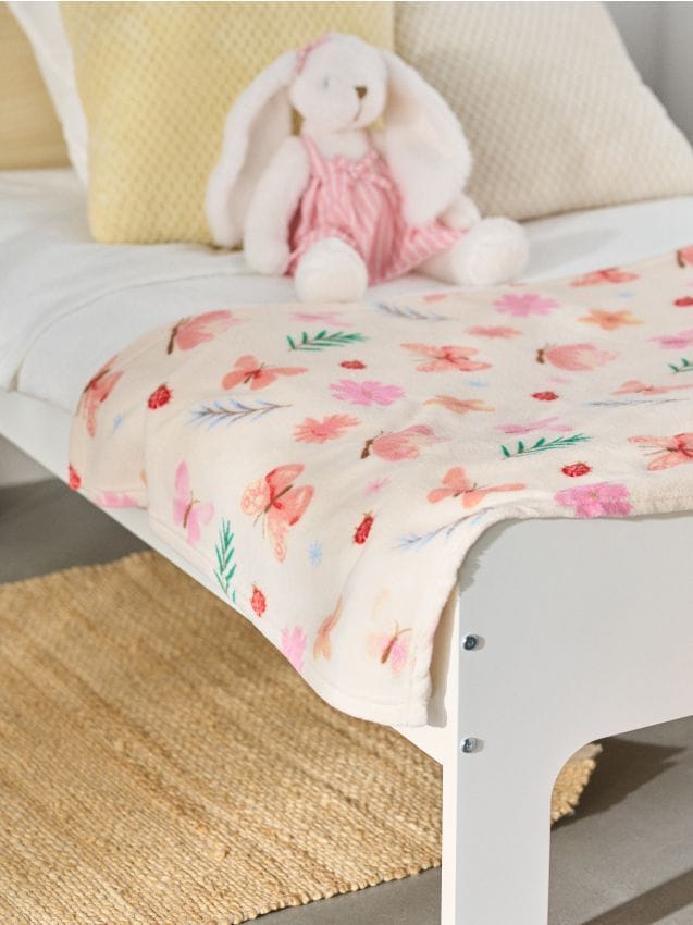 Sinsay - Pătură cu model floral - roz-pastel