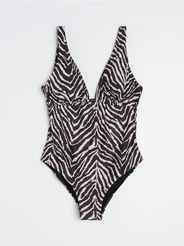 Sinsay - Costum de baie întreg cu imprimeu zebră - multicolor