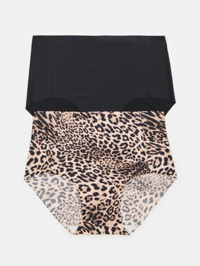 Sinsay - Majtki hipster z wysokim stanem 2 pack - wielobarwny