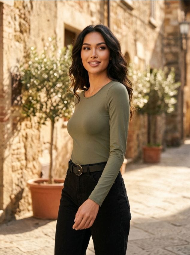 Sinsay - Body cu mânecă lungă - verde-aprins