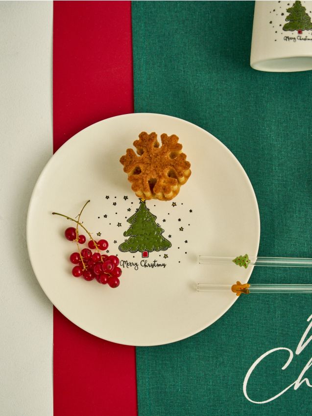 Sinsay - Vianočný tanier s motívom stromčeka - zelená