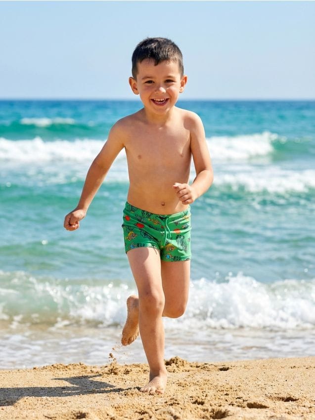 Sinsay - Slip de baie cu imprimeu cu pești - verde