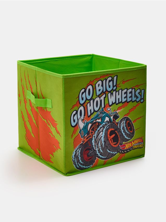 Sinsay - Skladacia úložná krabica s úchytkami Hot Wheels - žlto-zelená