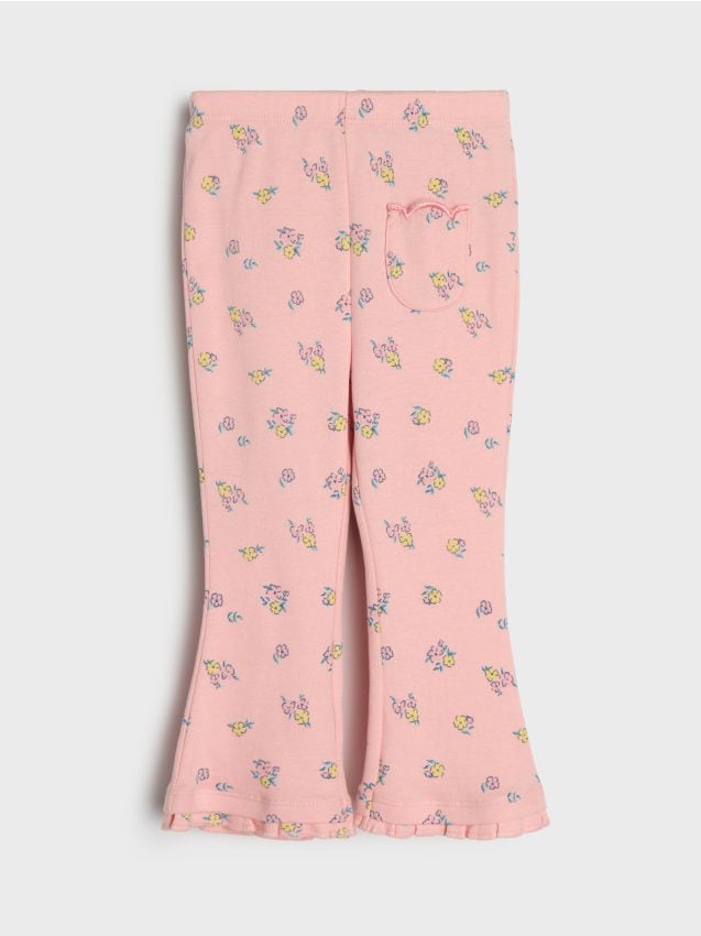 Sinsay - Spodnie dzwony z ozdobnymi falbankami - różowy