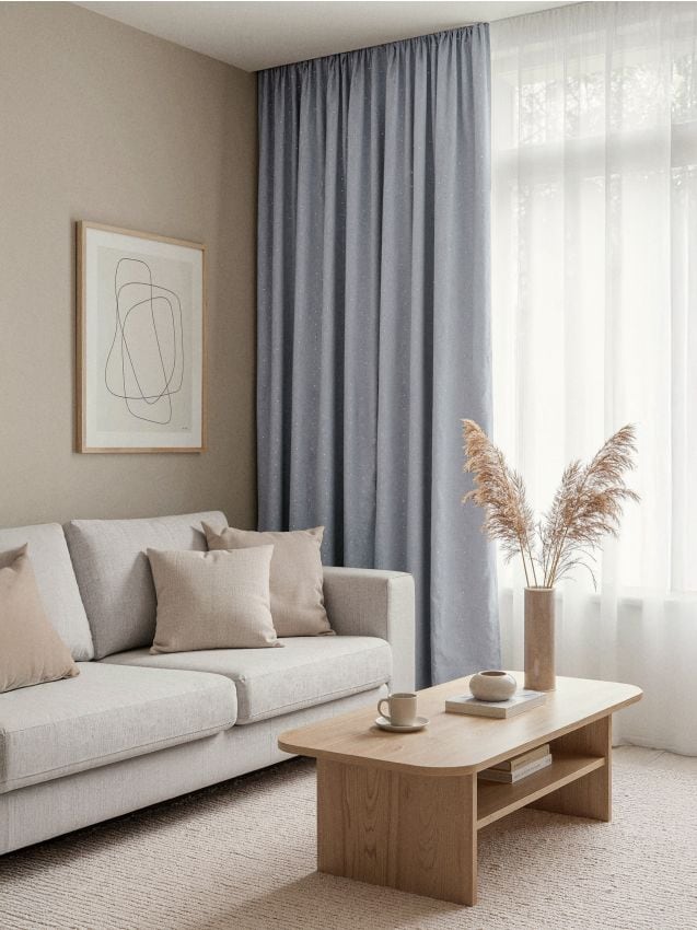 Sinsay - Zamatová záclona - svetlošedá