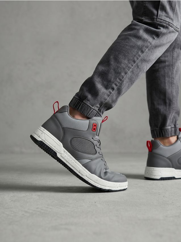 Sinsay - Sneakers peste gleznă din imitație de piele cu panouri din plasă - multicolor