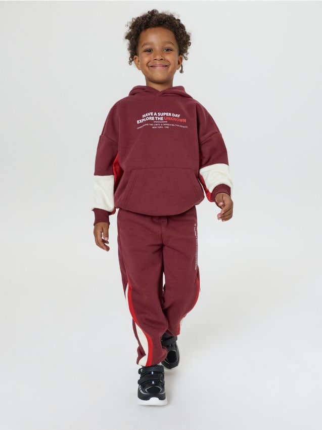 Sinsay - Pantaloni de trening jogger oversize - bordo