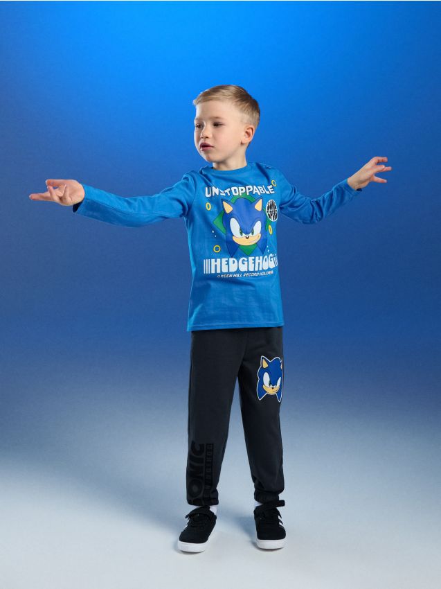 Sinsay - Spodnie dresowe jogger Sonic the Hedgehog - brązowy