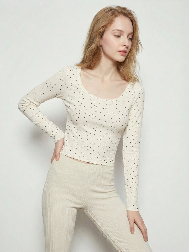 Sinsay - Bavlnené tričko s dlhým rukávom - viacfarebná