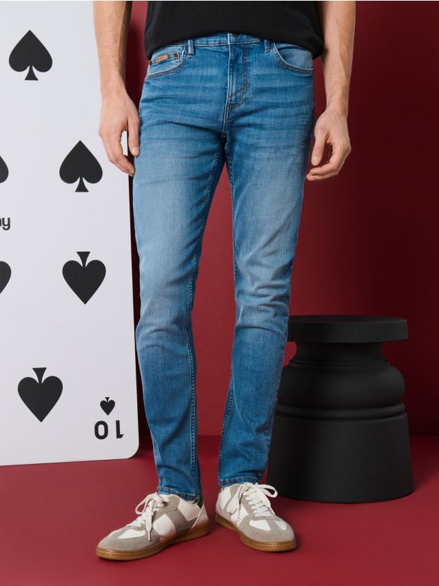 Sinsay - Blugi skinny - albastru