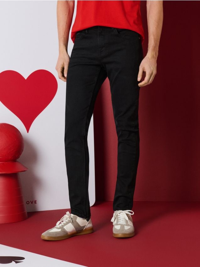 Sinsay - Blugi skinny - negru