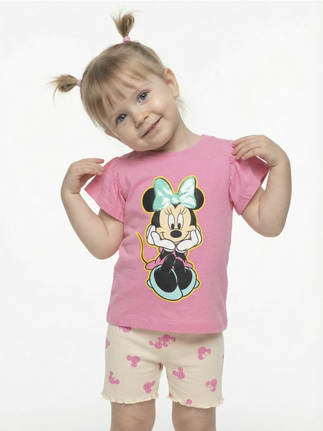 Sinsay - Tricou Minnie Mouse - roz-begonie