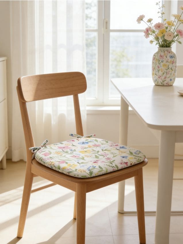 Sinsay - Perna pentru scaun cu motiv floral - albastru-pal