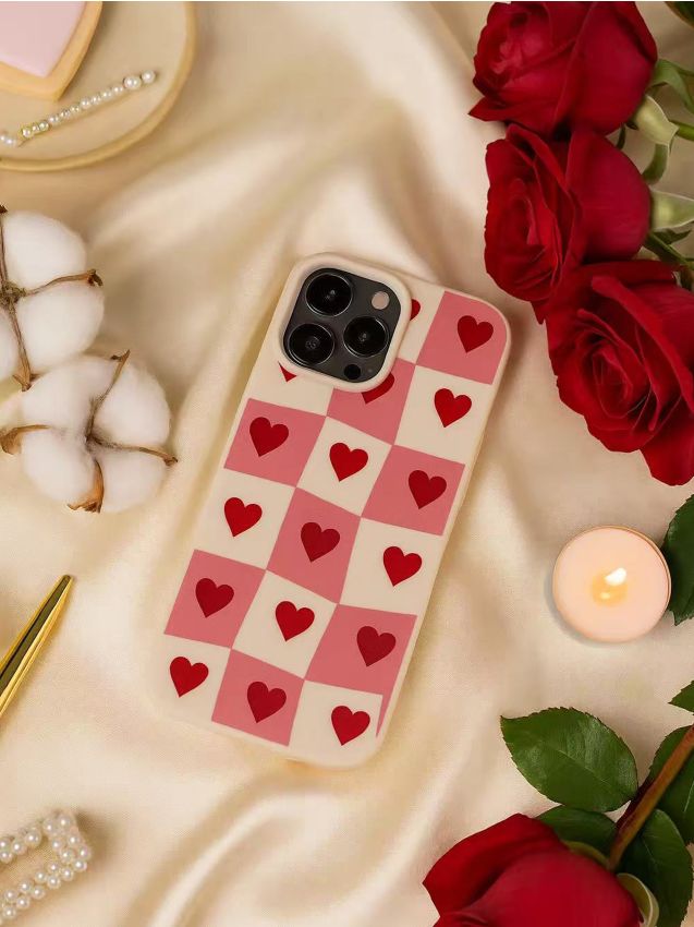 Sinsay - Puzdro na iPhone 13, 14, 15 so srdiečkami - viacfarebná