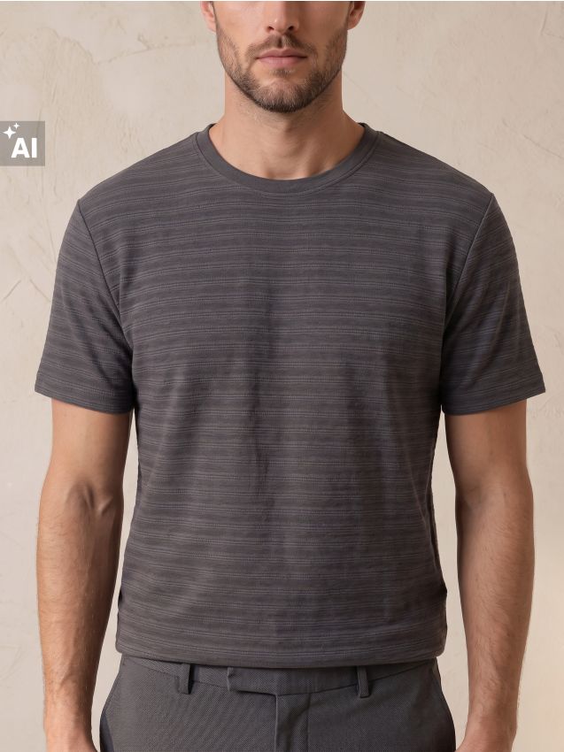 Sinsay - Tricou din bumbac cu mânecă scurtă - negru-antracit