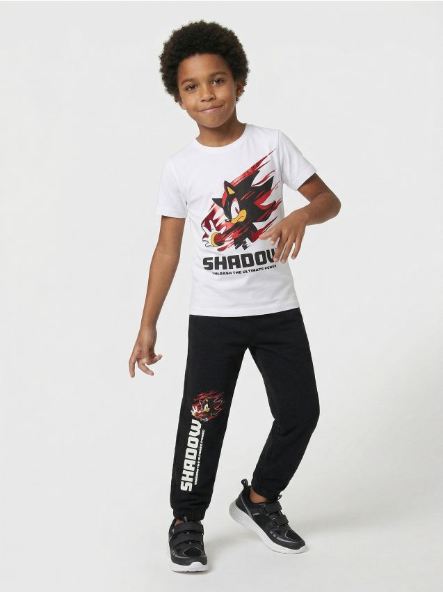 Sinsay - Spodnie dresowe loose Sonic the Hedgehog - czarny