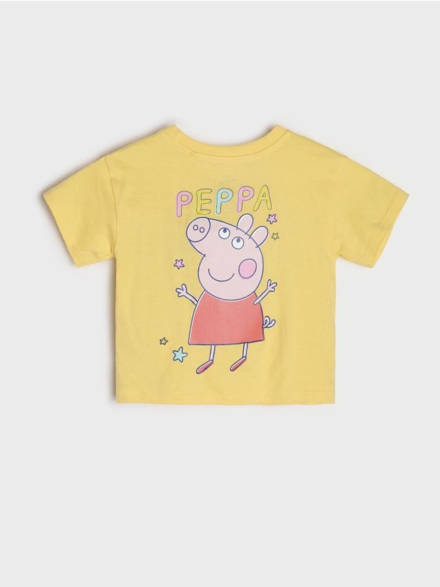 Koszulka z ozdobnym printem na plecach Peppa Pig - SINSAY