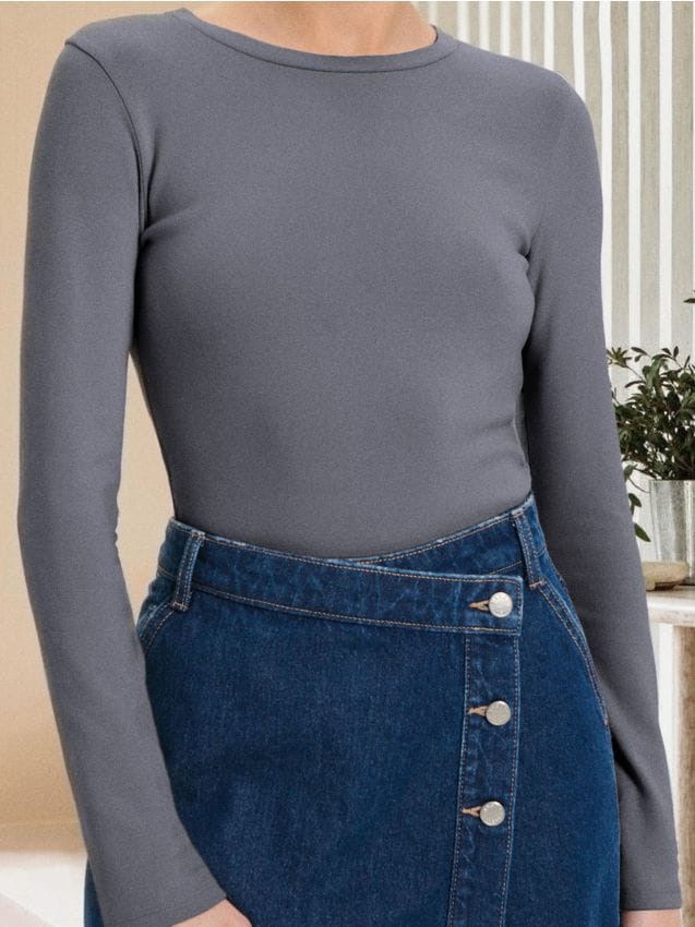 Sinsay - Body s dlhými rukávmi - modrá