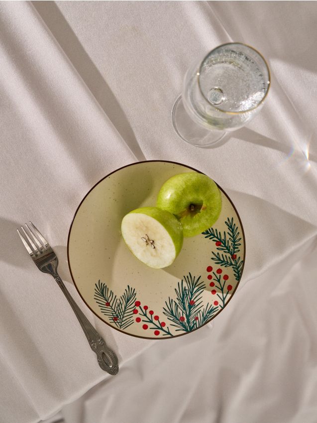 Sinsay - Vianočný tanier s motívom vetvičiek - biela