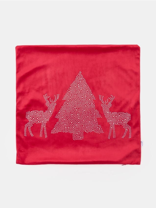 Sinsay - Obliečka na vankúš s vianočným motívom - červená