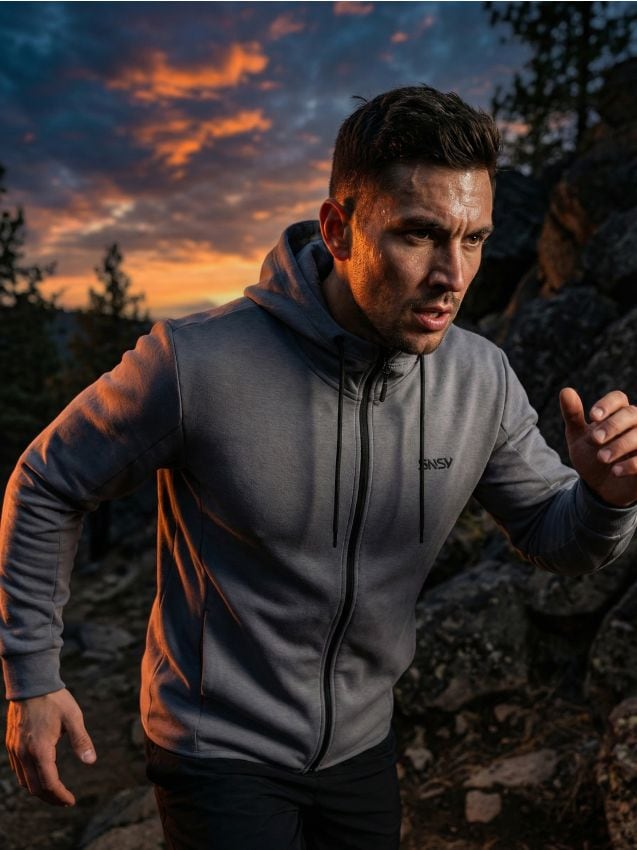 Sinsay - Hanorac cu glugă și fermoar SNSY PERFORMANCE - gri deschis