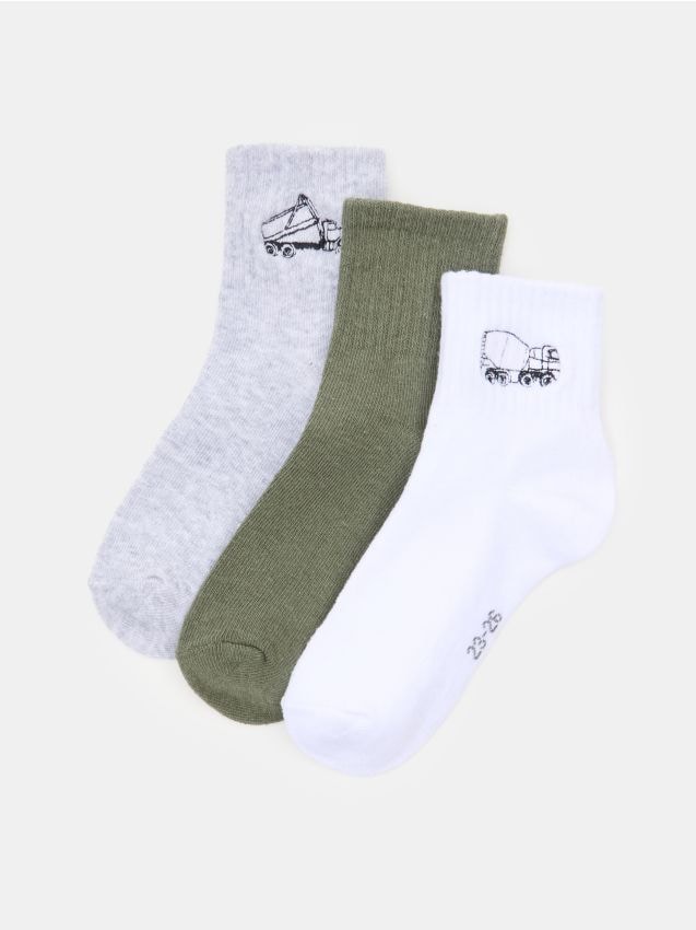 Sinsay - șosete tricotate în relief 3 pack - multicolor