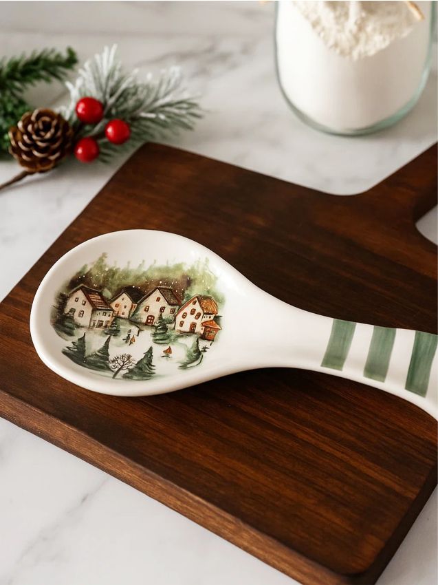 Sinsay - Podložka pod lyžicu s motívom zimnej krajiny - zelená