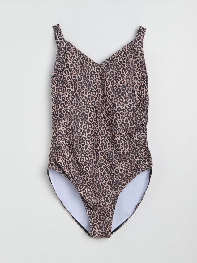 Sinsay - Costum de baie dintr-o piesă cu imprimeu leopard Plus size - multicolor