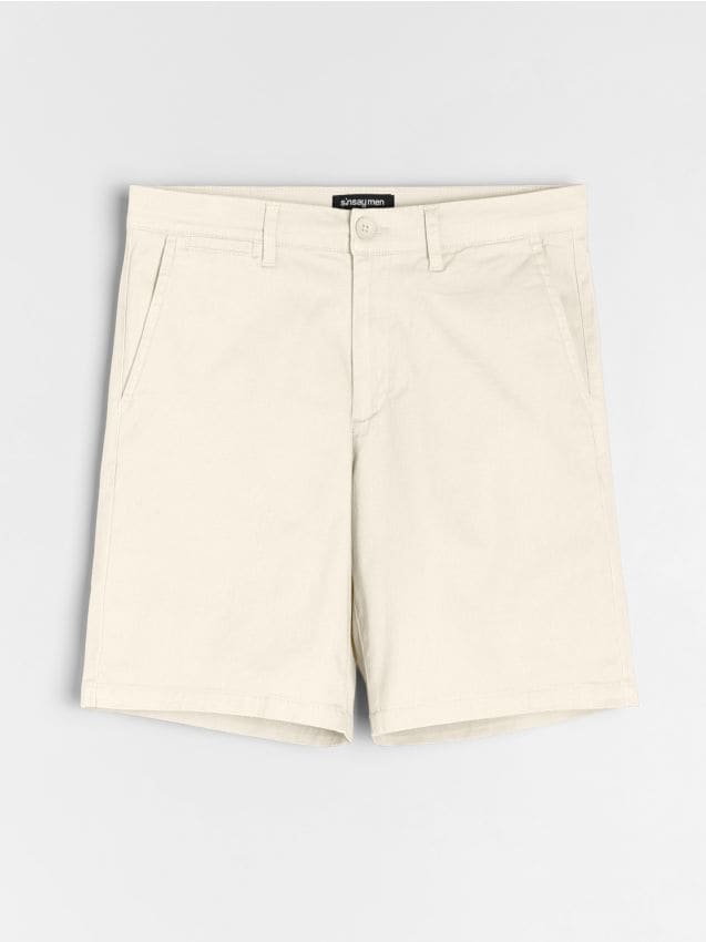 Sinsay - Pantaloni scurți chino - crem