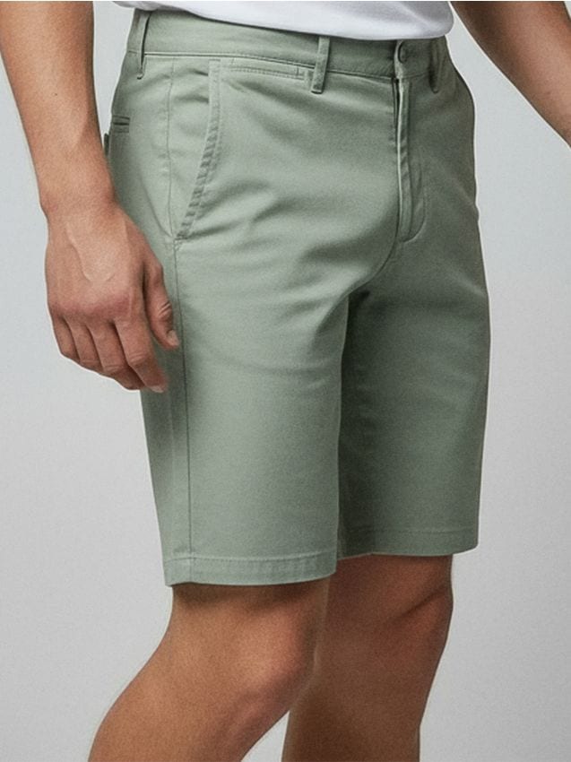 Sinsay - Pantaloni scurți chino - verde-pal