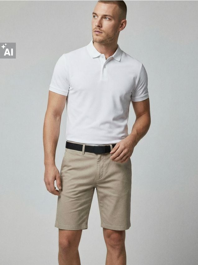 Sinsay - Pantaloni scurți chino - bej