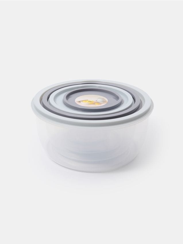 Sinsay - Recipiente rotunde pentru alimente – pachet 4 bucăți - gri deschis